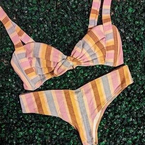 Montce Swim Mallorca Stripe Kayla Top and Nu Micro Thong Bottom